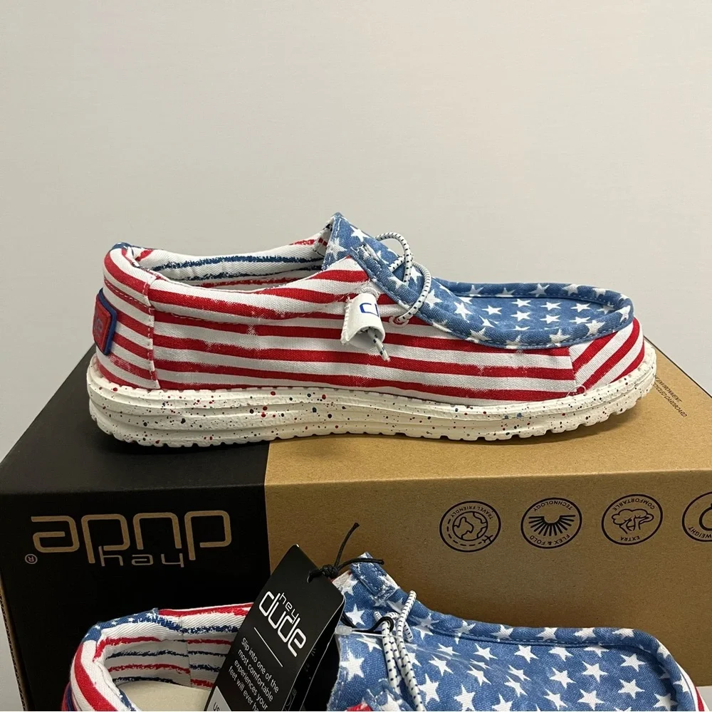 New Hey Dude Wally Stars n Stripes Multiple sizes  American Flag USA